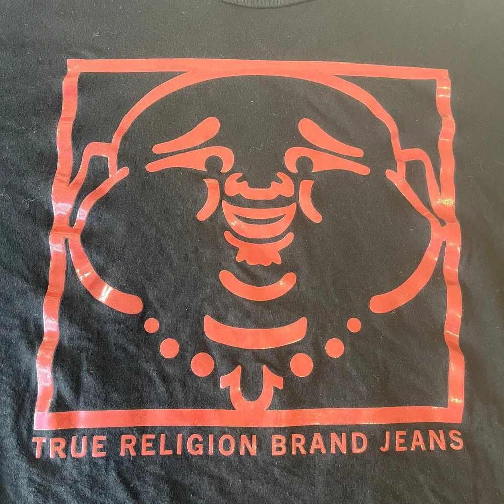 True Religion Jeans Buddha‎ in a Box Tee Shirt Black Men's XXL